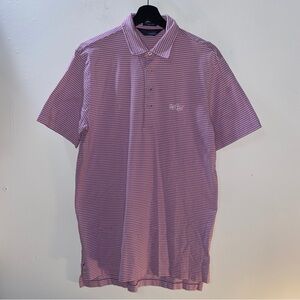 Mens Polo Golf  Ralph Lauren Collar Shirt St. Clair Pink White Stripe Medium